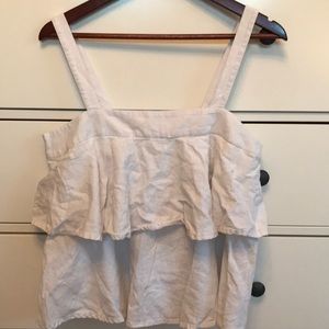Linen blend tiered top